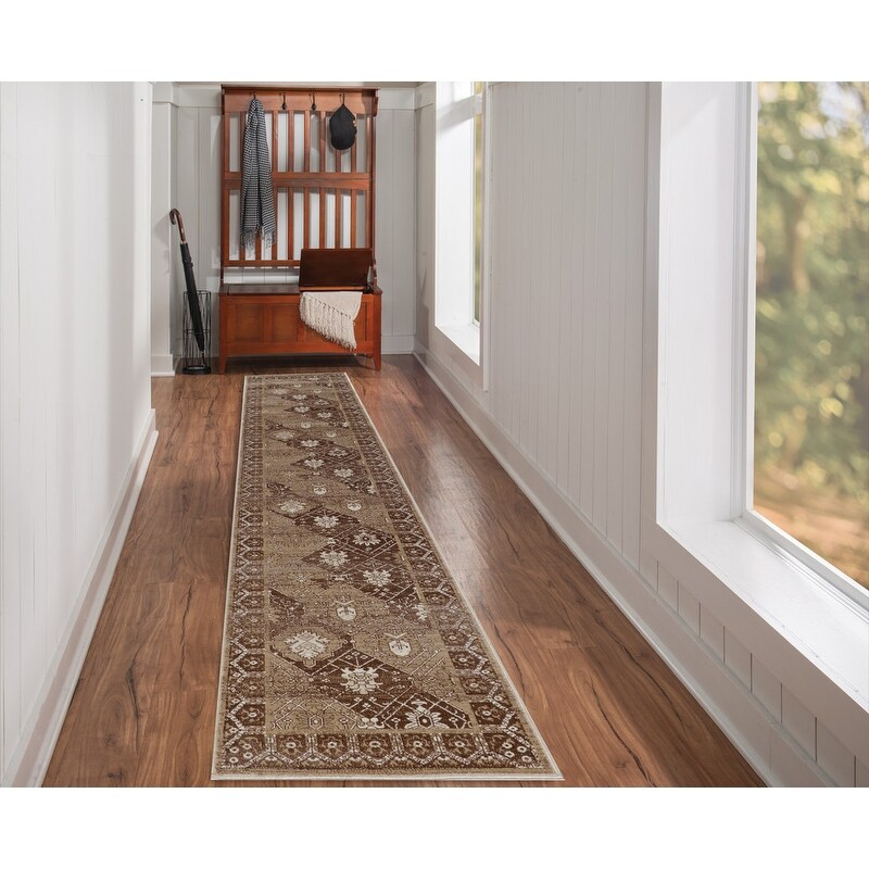 2 x 10 Gray Linon Vintage Collection Belouch Blue Synthetic Rugs 2 x 10 Gray Linon Vintage Collection Belouch Blue Synthetic Rugs